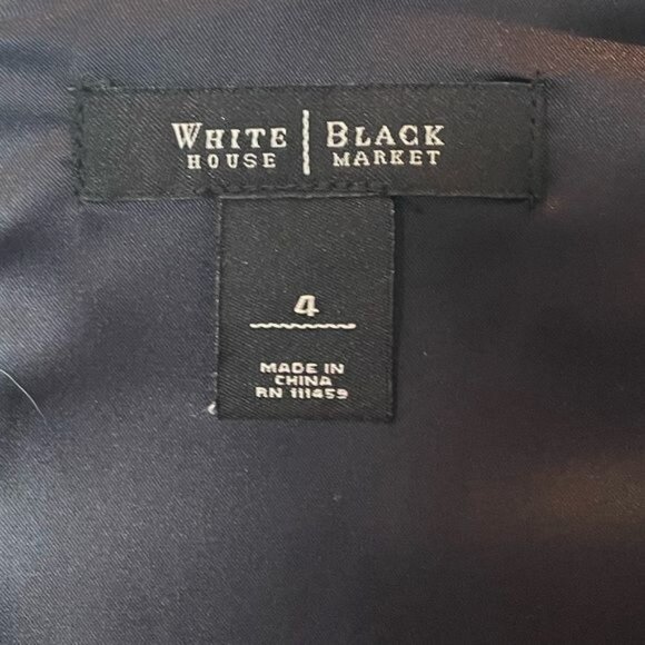 White House Black Market Black & Gold Floral Sheath Dress Classic Structured Cap - Picture 8 of 10